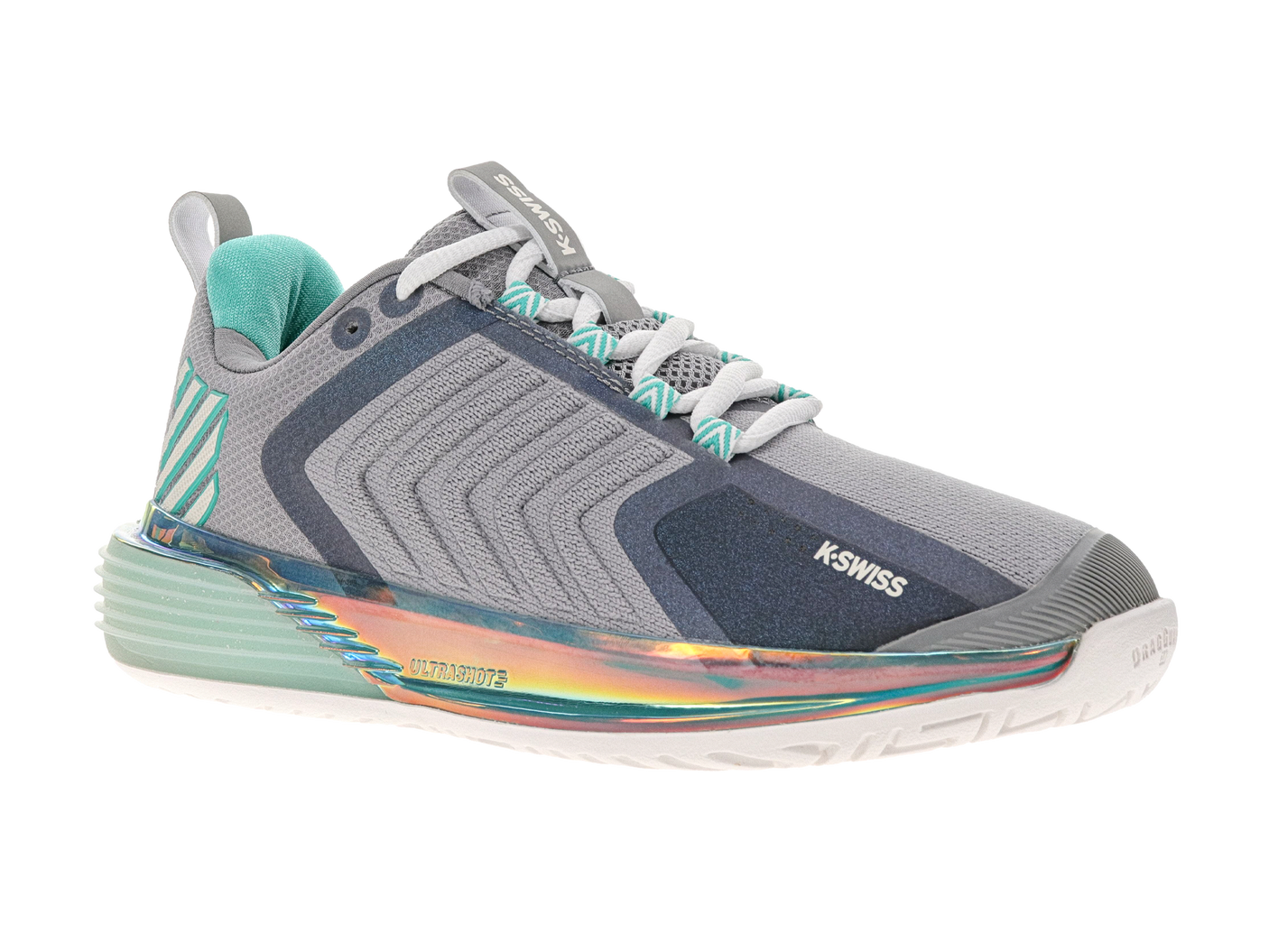 Zapatillas K-Swiss Ultrashot 3 para mujer | Aleación/Blanco brillante/Turquesa