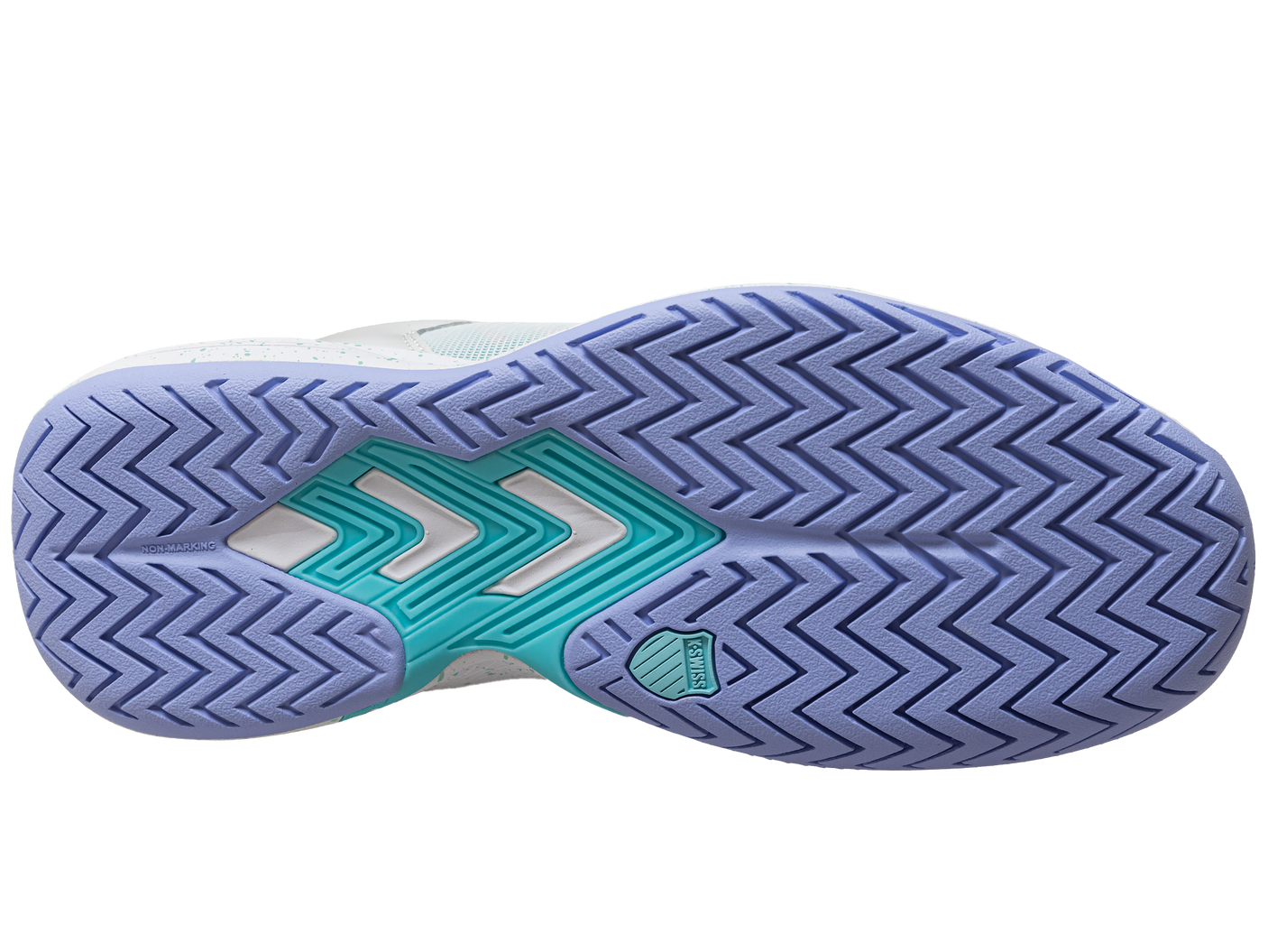 Zapatillas K-Swiss Ultrashot Team para mujer | Nube Nimbus/Morado neón/Verde azulado neón