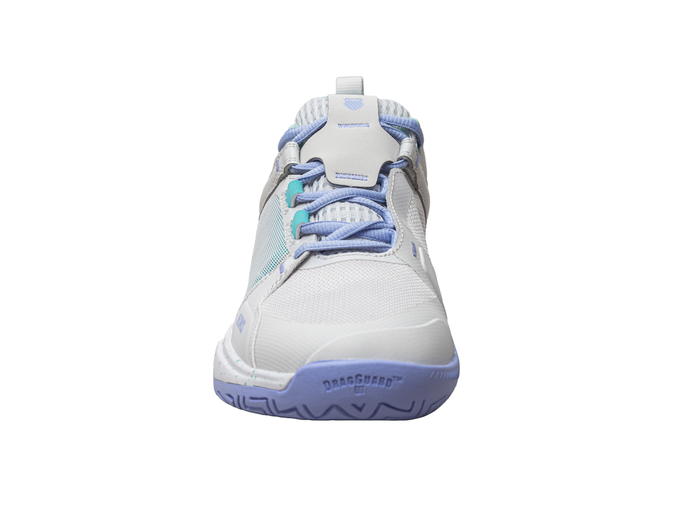 Zapatillas K-Swiss Ultrashot Team para mujer | Nube Nimbus/Morado neón/Verde azulado neón