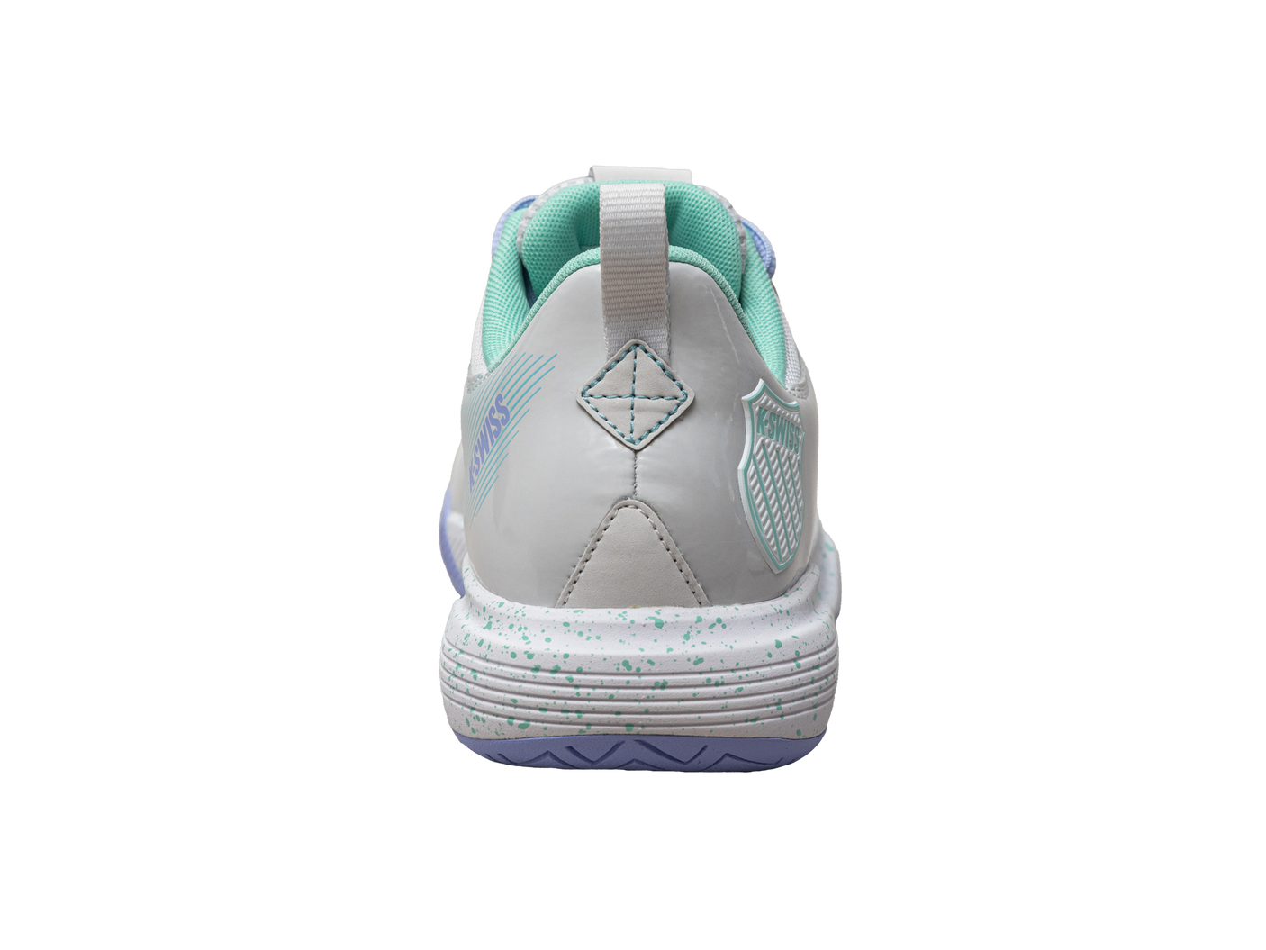 Zapatillas K-Swiss Ultrashot Team para mujer | Nube Nimbus/Morado neón/Verde azulado neón