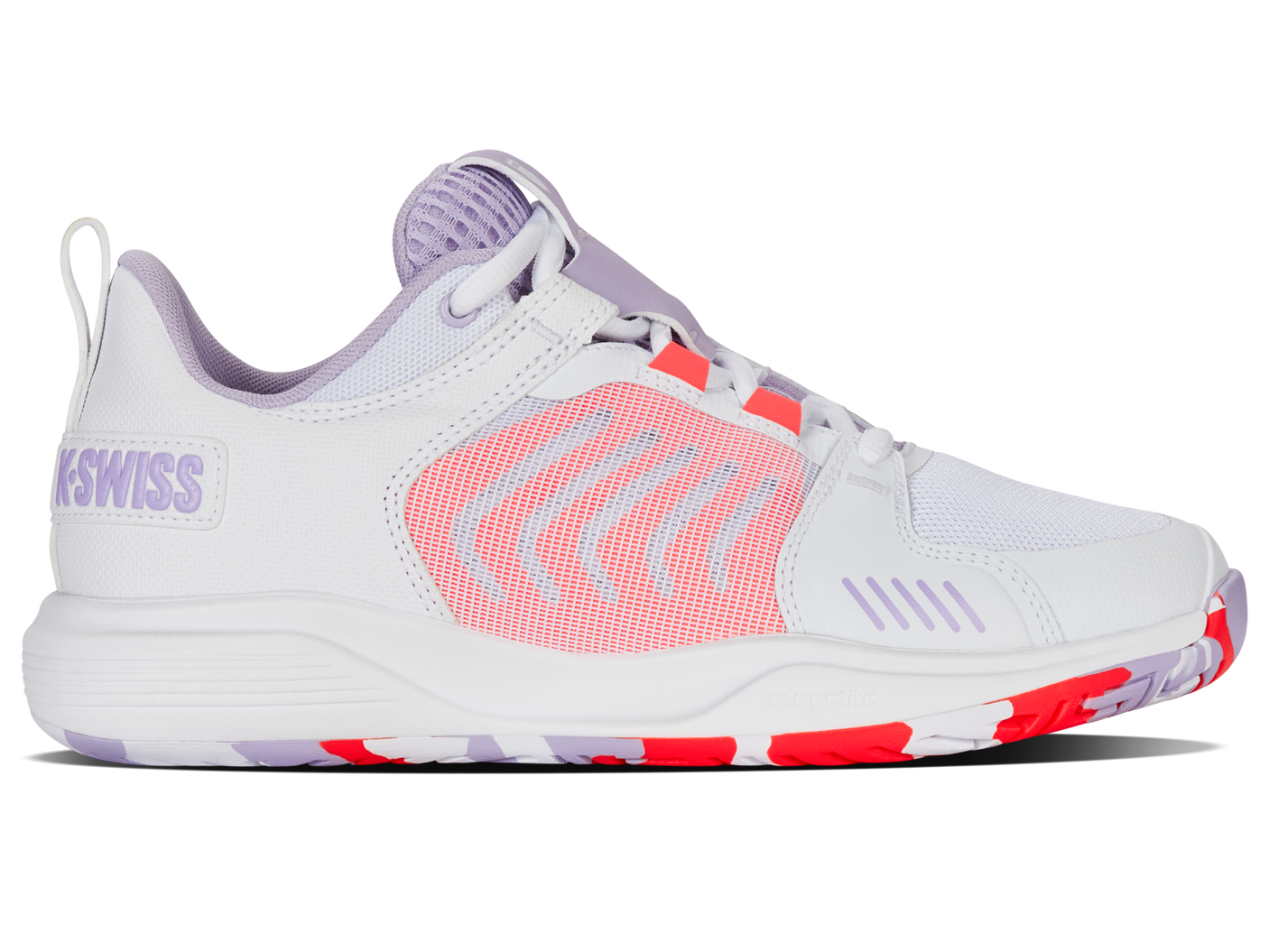 Zapatillas K-Swiss Ultrashot Team para mujer | Blanco/Orquídea Pétalo/Neón Blaze