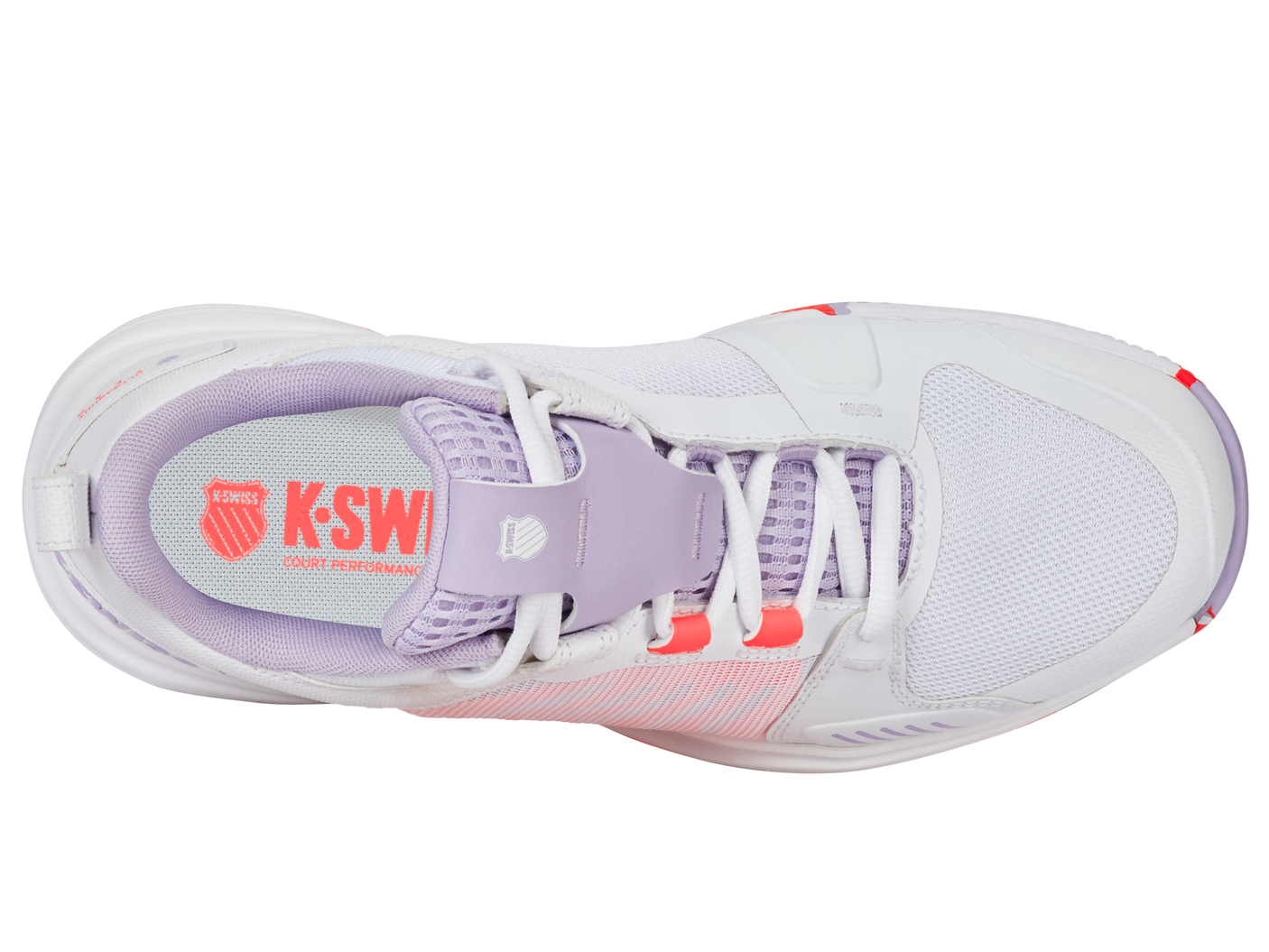 Zapatillas K-Swiss Ultrashot Team para mujer | Blanco/Orquídea Pétalo/Neón Blaze