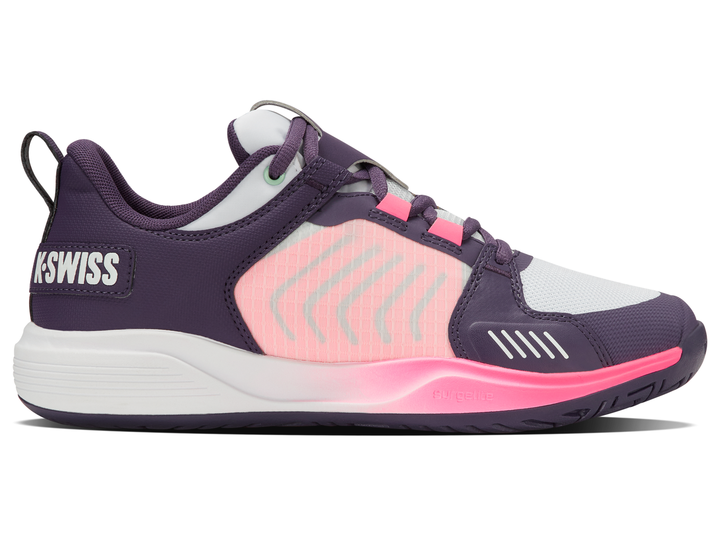 Zapatillas K-Swiss Ultrashot Team para mujer | Morado Plumeria/Blanco/Rosa Pastel Neón