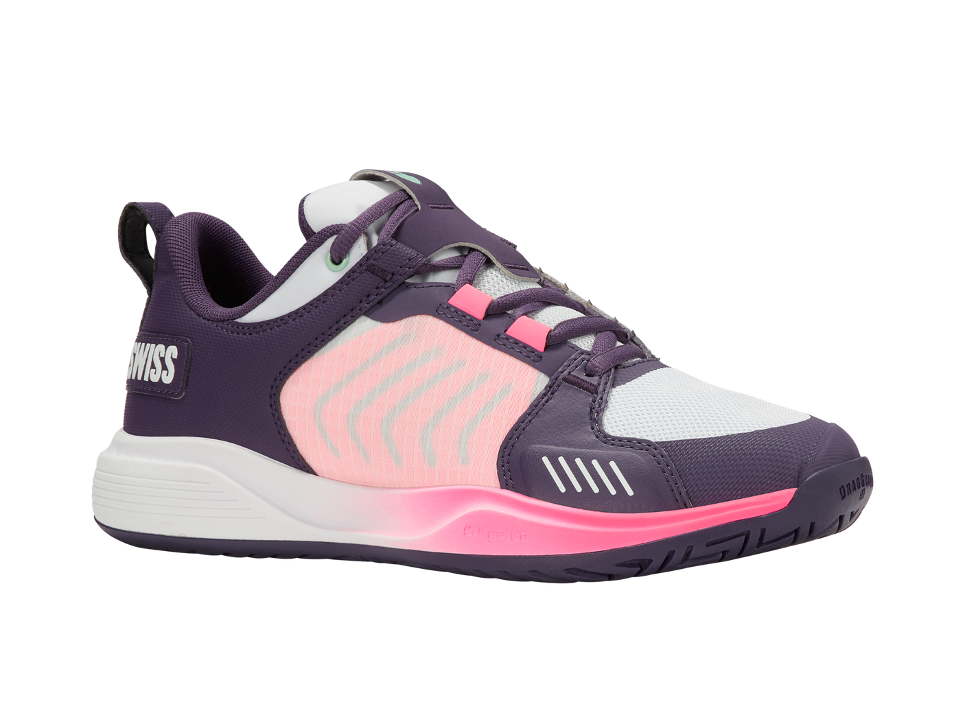 Zapatillas K-Swiss Ultrashot Team para mujer | Morado Plumeria/Blanco/Rosa Pastel Neón