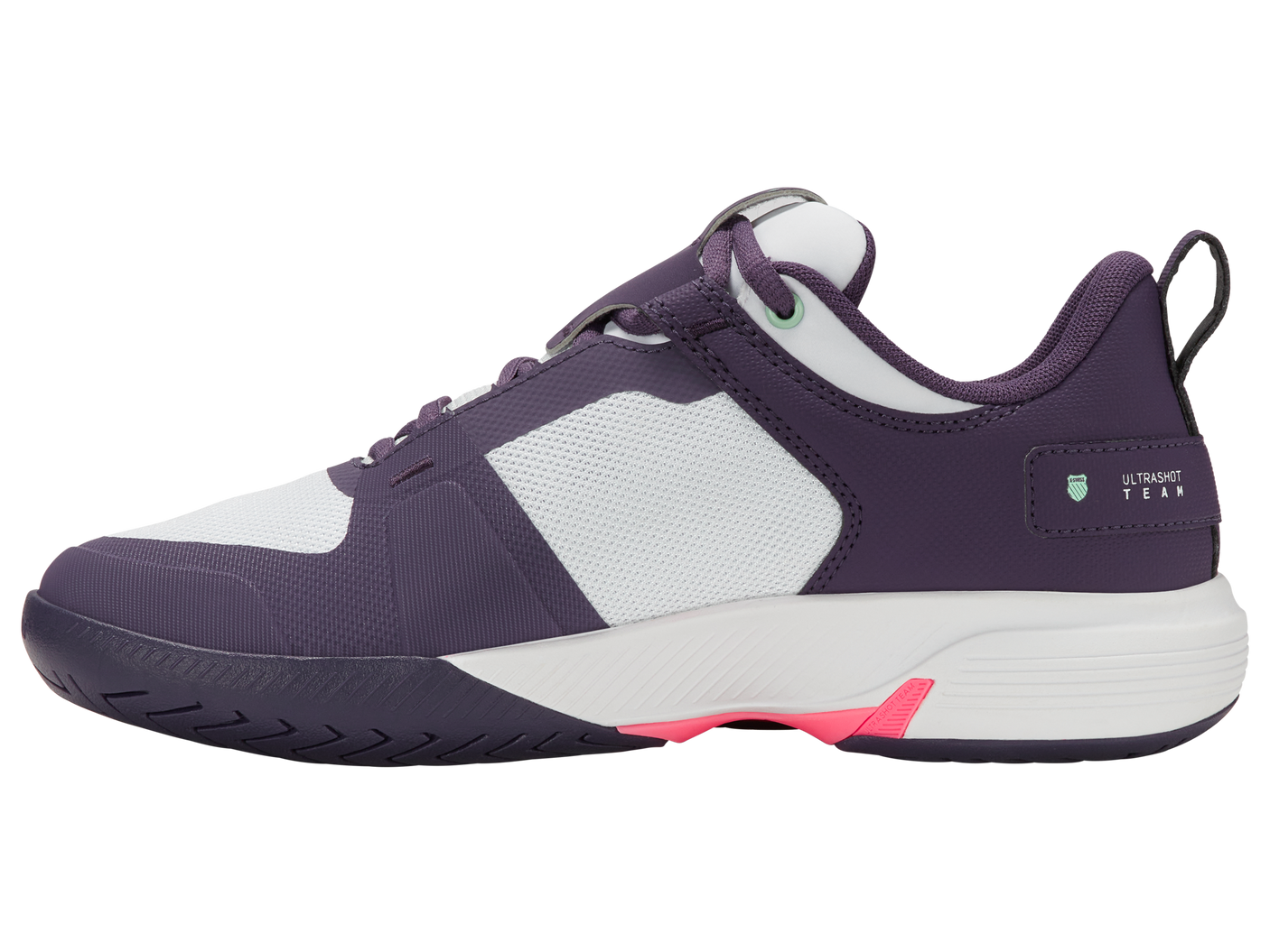 Zapatillas K-Swiss Ultrashot Team para mujer | Morado Plumeria/Blanco/Rosa Pastel Neón
