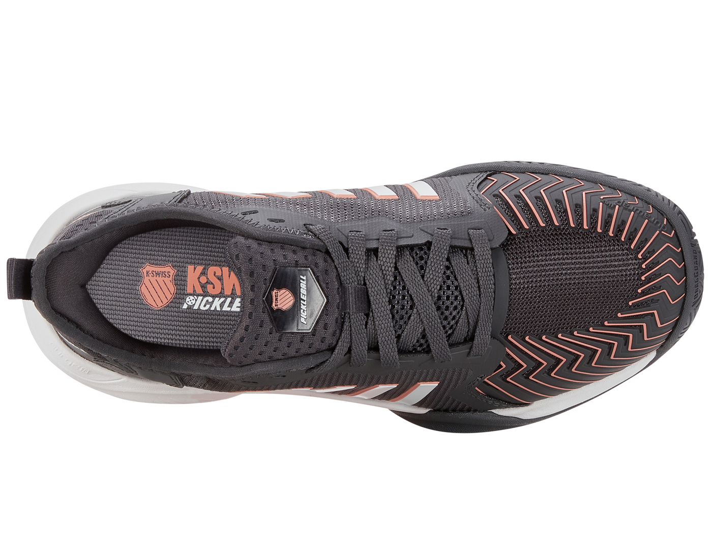 Zapatillas de pƔdel K-Swiss de mujer Pickleball Supreme | Asphalt/White/Peach Amber