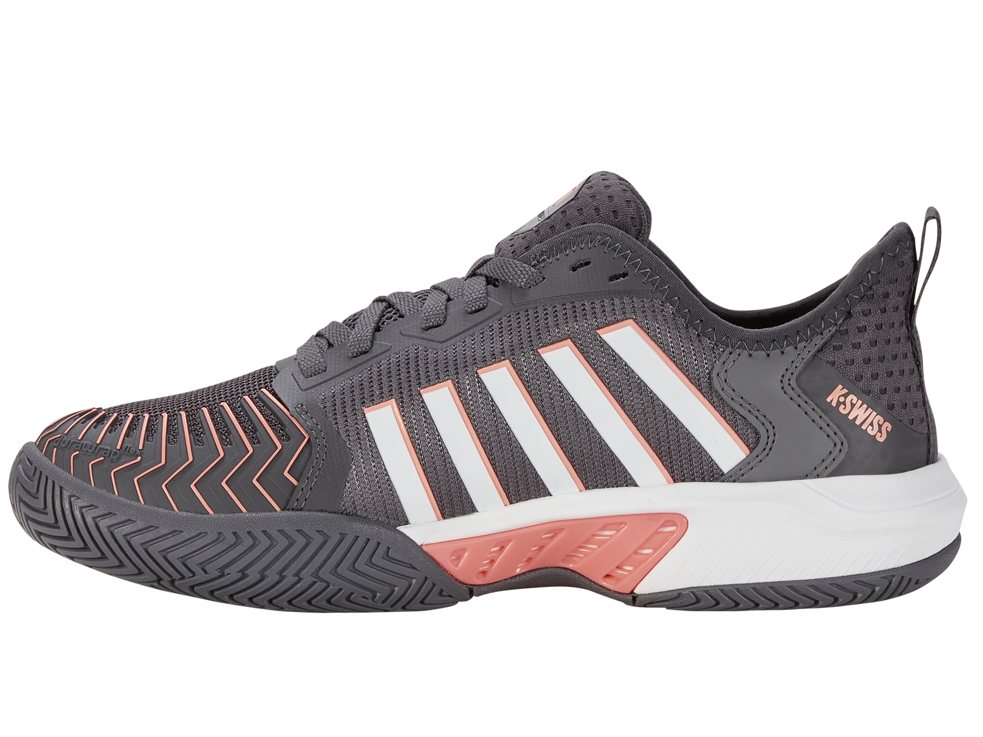 Zapatillas de pƔdel K-Swiss de mujer Pickleball Supreme | Asphalt/White/Peach Amber