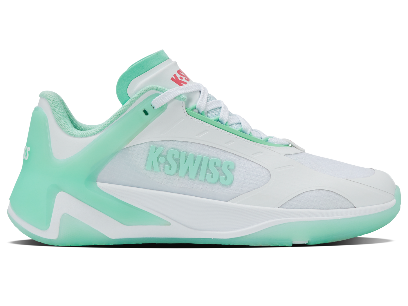 K-Swiss Women's Shoes K-Frame Pickleball | White/Neon Mint/Hot Neon Pink