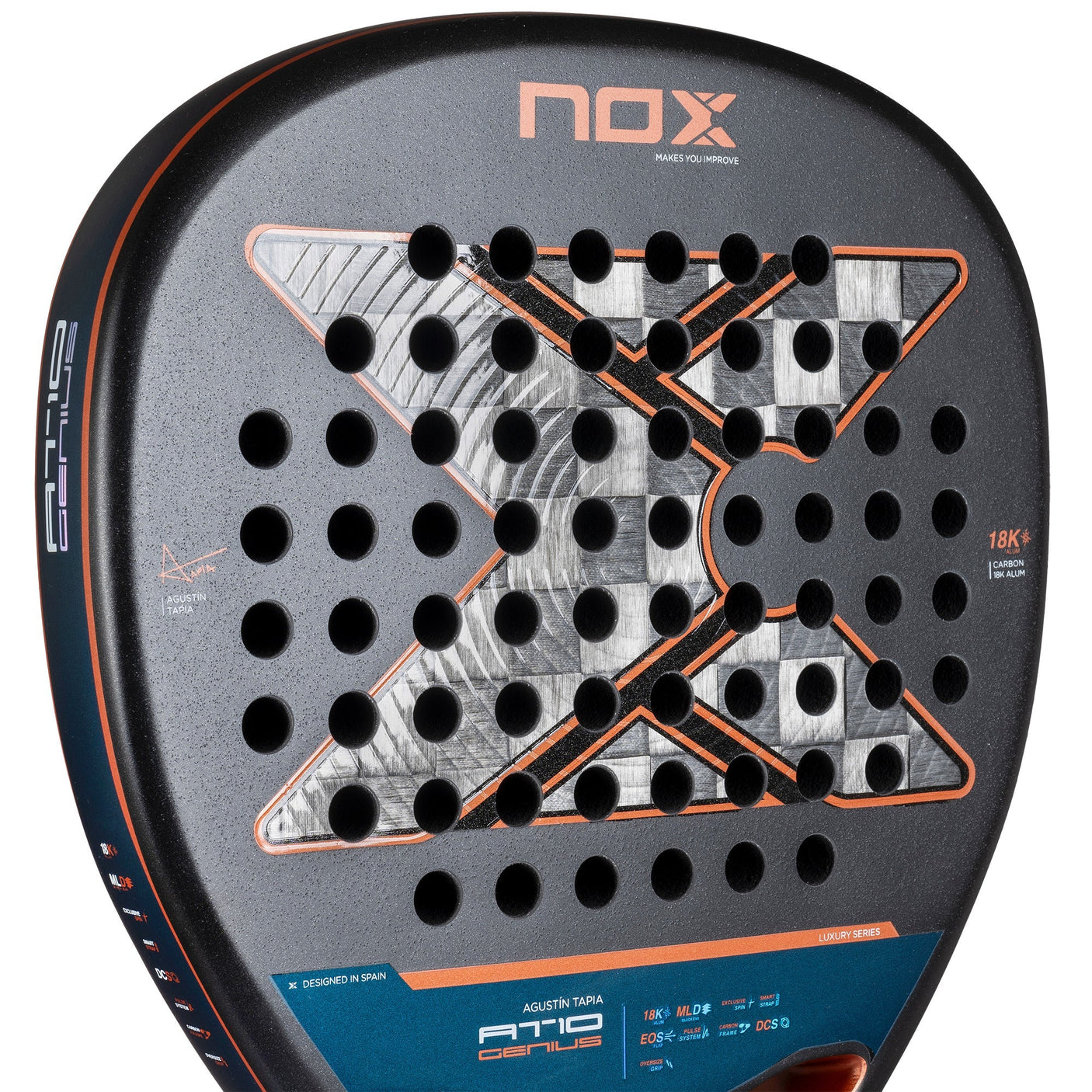 Nox Padel Racket AT10 Genius Attack 18K Alum 25 by Agustin Tapia