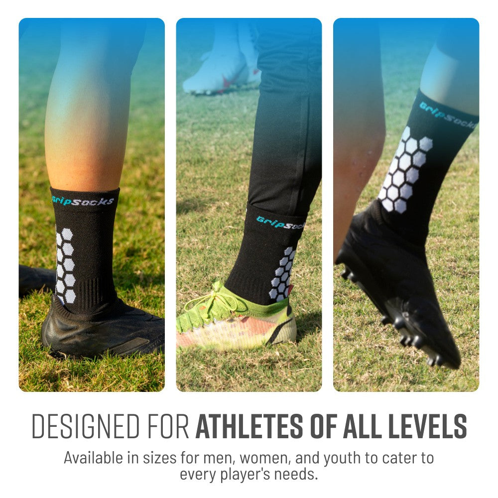 GripSocks for Soccer - Crew Height - Black