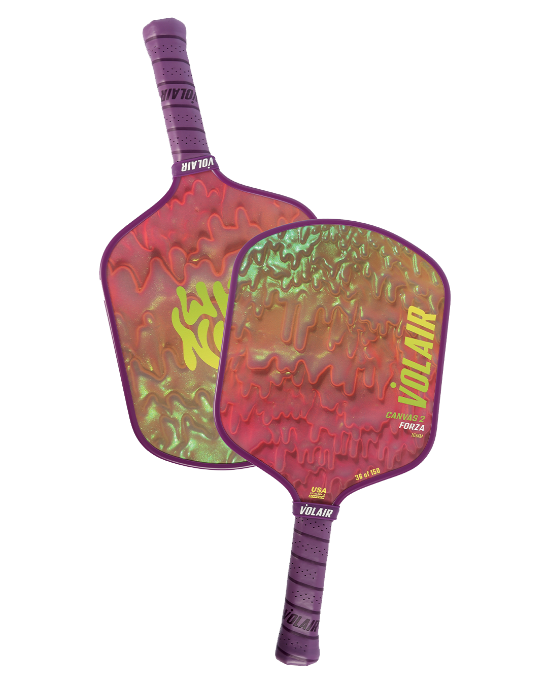 Volair Pickleball Canvas 2 Forza 16mm: "Drips" de Dan Lam + Mini Escultura Drip