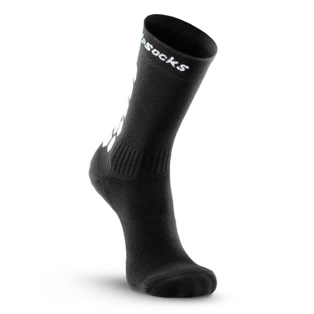 Athletic Socks With Grips - Crew Height - Black