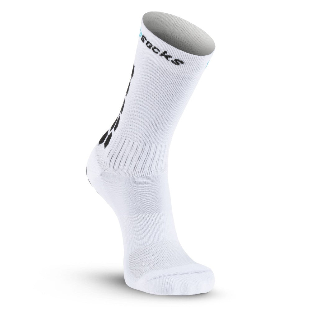 Athletic Socks With Grips - Crew Height - White