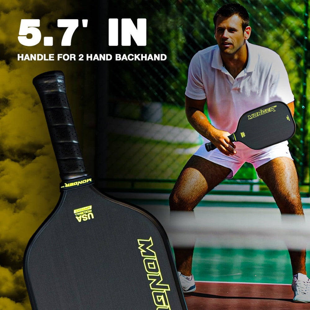 PickleballMonger Pickleball Carbon Power Pro Gen 2 Paleta de Pickleball | Blanco