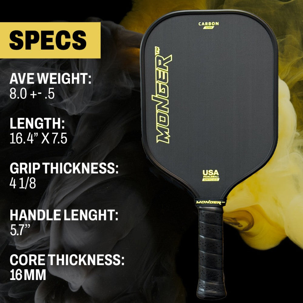 PickleballMonger Pickleball Carbon Power Pro Gen 2 Paleta de Pickleball | Blanco