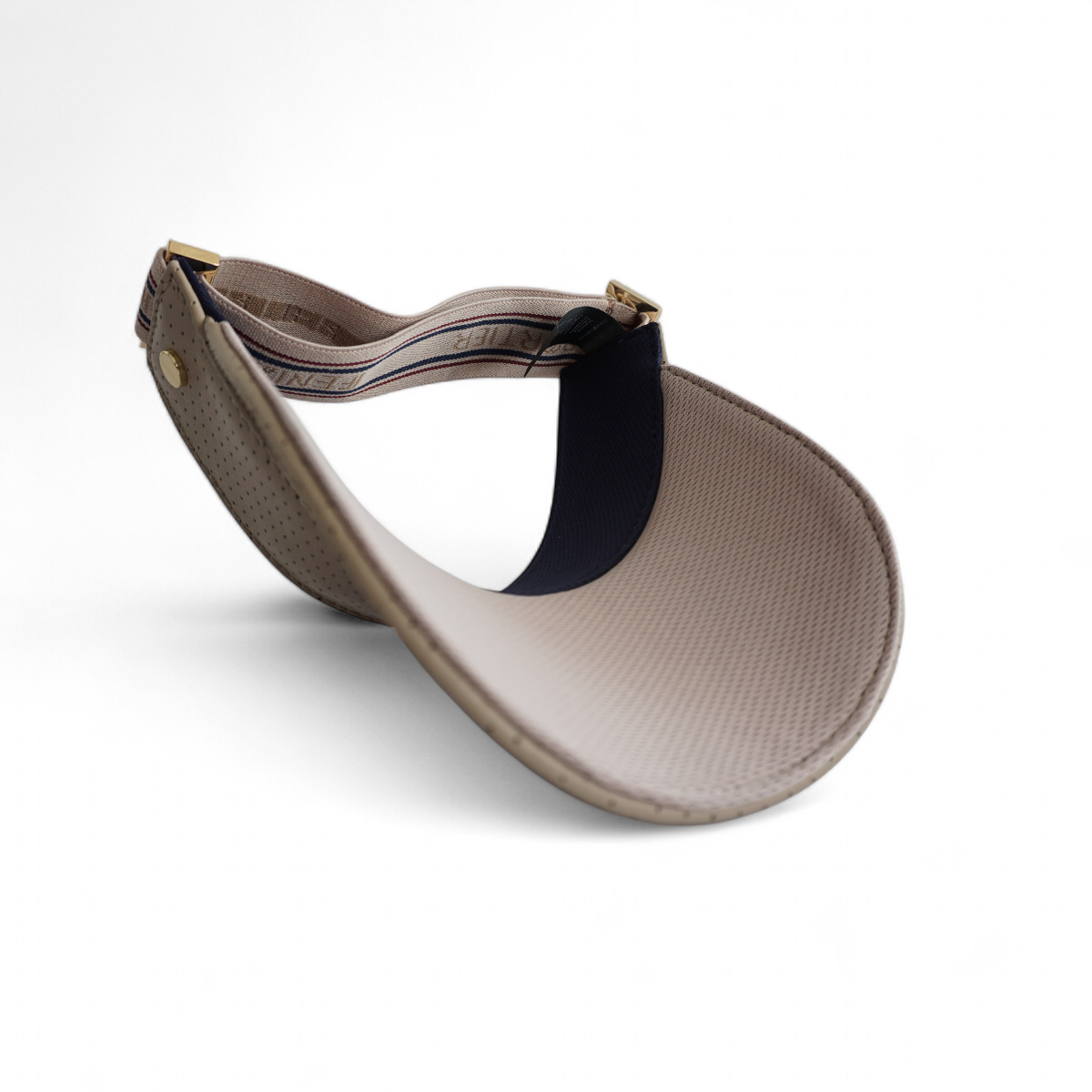 Fenix Sportier The Leather Visor - Khaki, Varsity Striped Elastic & Gold