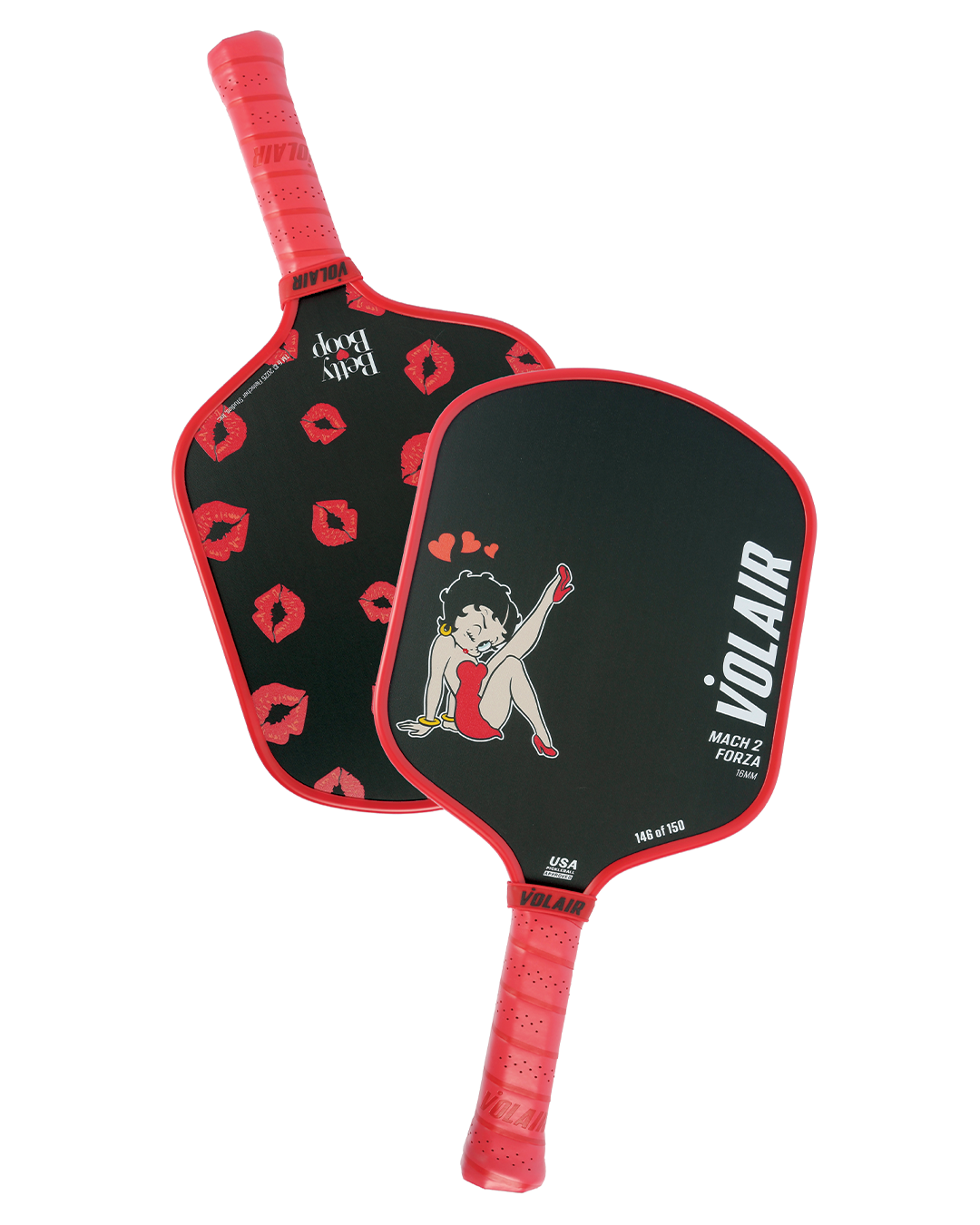 Volair Pickleball Mach 2 Forza Pala de Pickleball 16mm: Betty Boop "Atrevida"