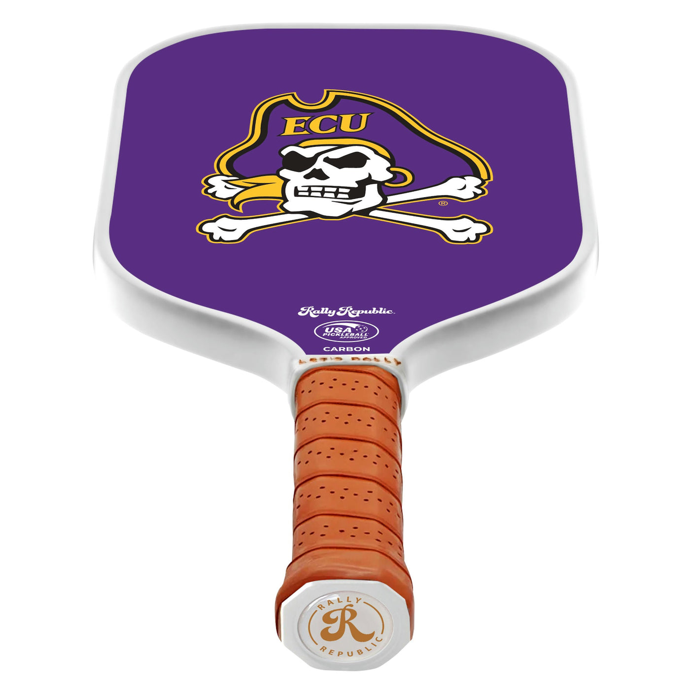 Raqueta de Pickleball Rally Republic Pickleball East Carolina Pirates Morado con Logo Primario