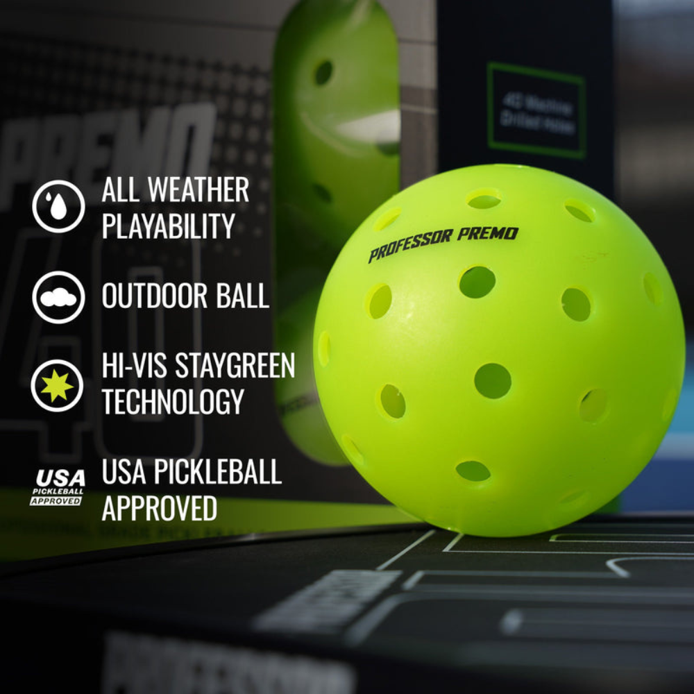 Professor Pickleball Outdoor Balls PREMO40 | Pro-Grade