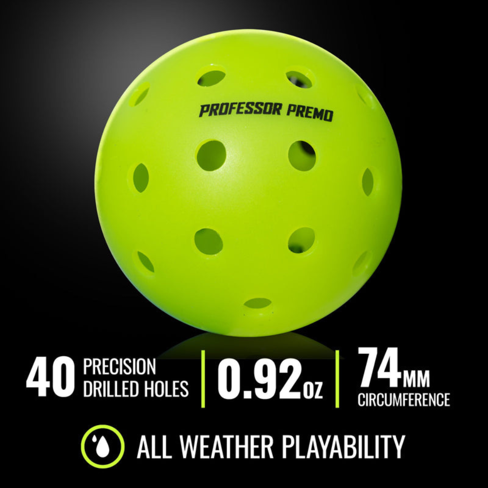 Professor Pickleball Outdoor Balls PREMO40 | Pro-Grade