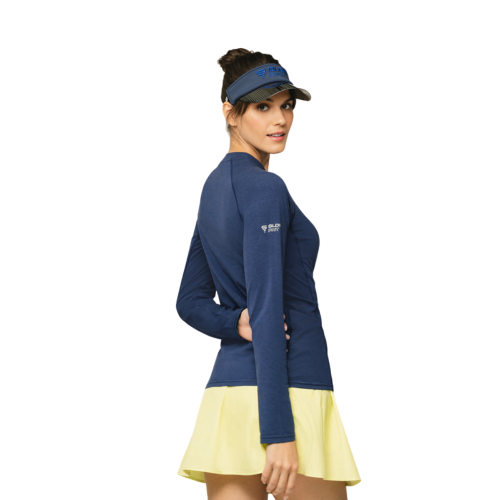 GLDN PNT Performance L/S Top Blue Print