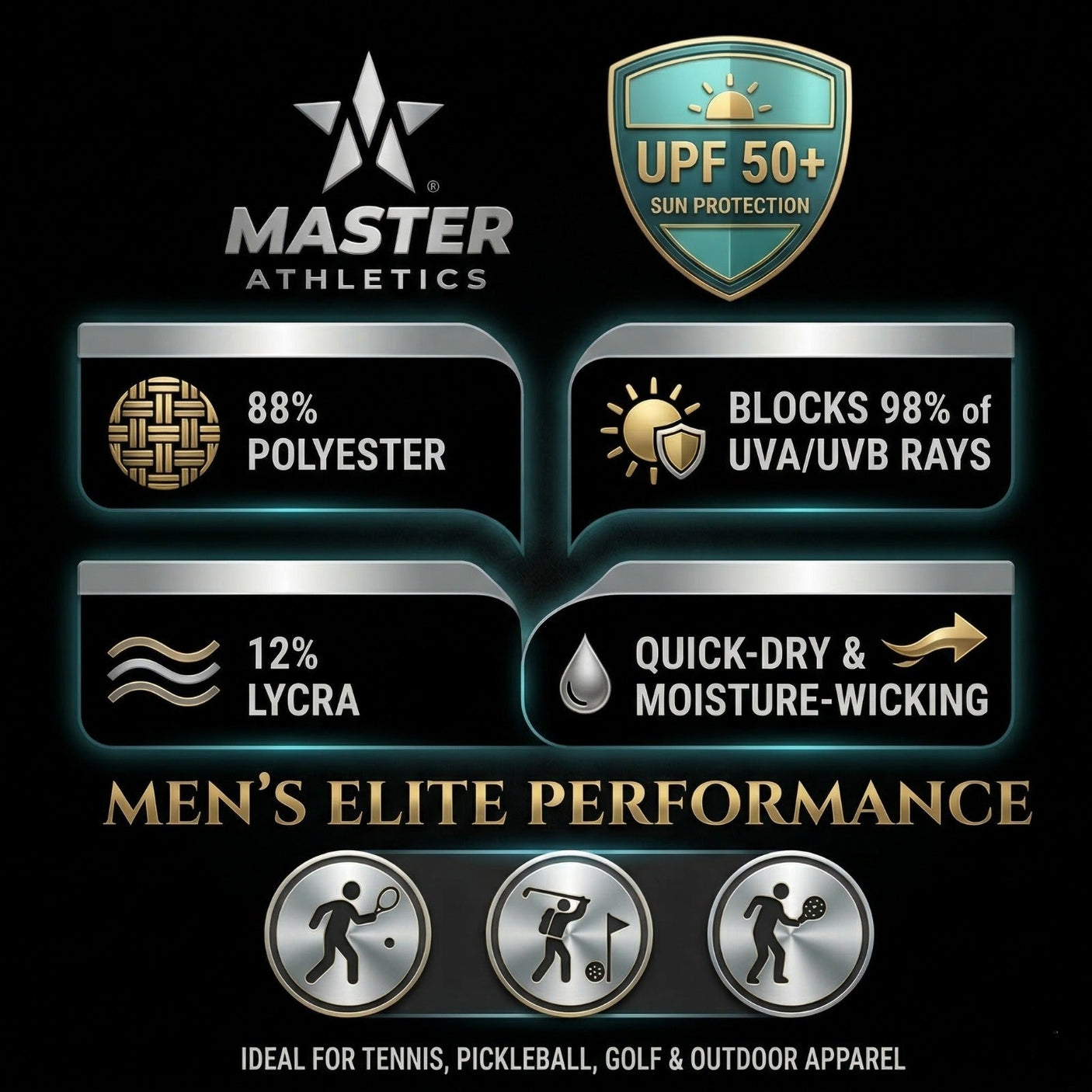 Master Athletics Men's Elite Performance Stretch Polo