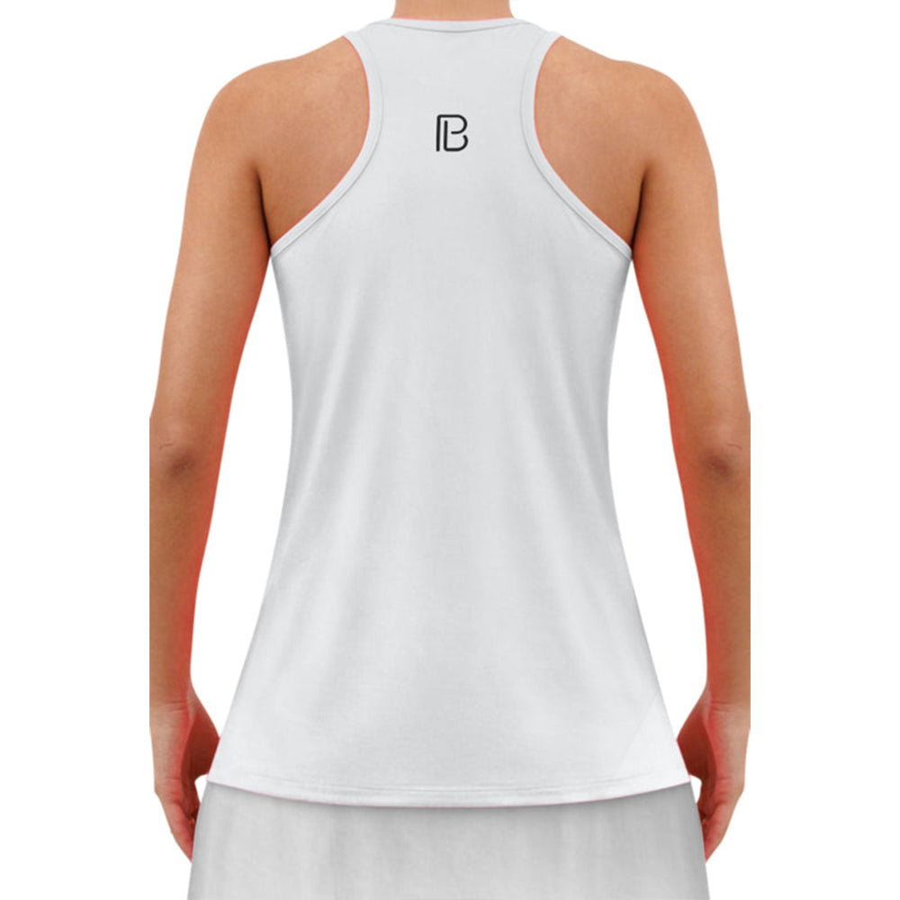 Camiseta de tirantes Bella Racerback blanca de Pickleball
