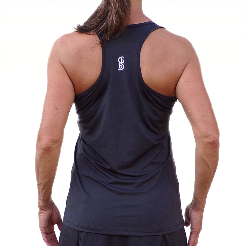 Camiseta sin mangas Picckleball Bella Racerback negra