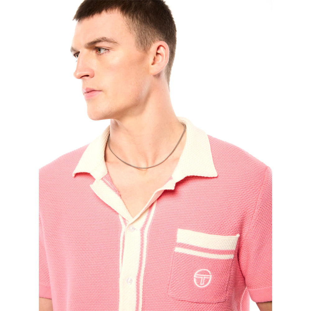 Sergio Tacchini Fratelli Crochet Cabana Polo | Geranium Pink