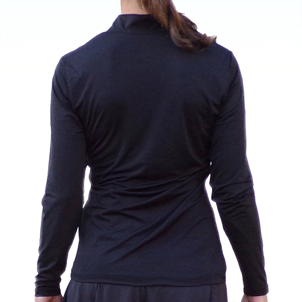 Picckleball Bella 1/4 Zip Manga Larga Negro