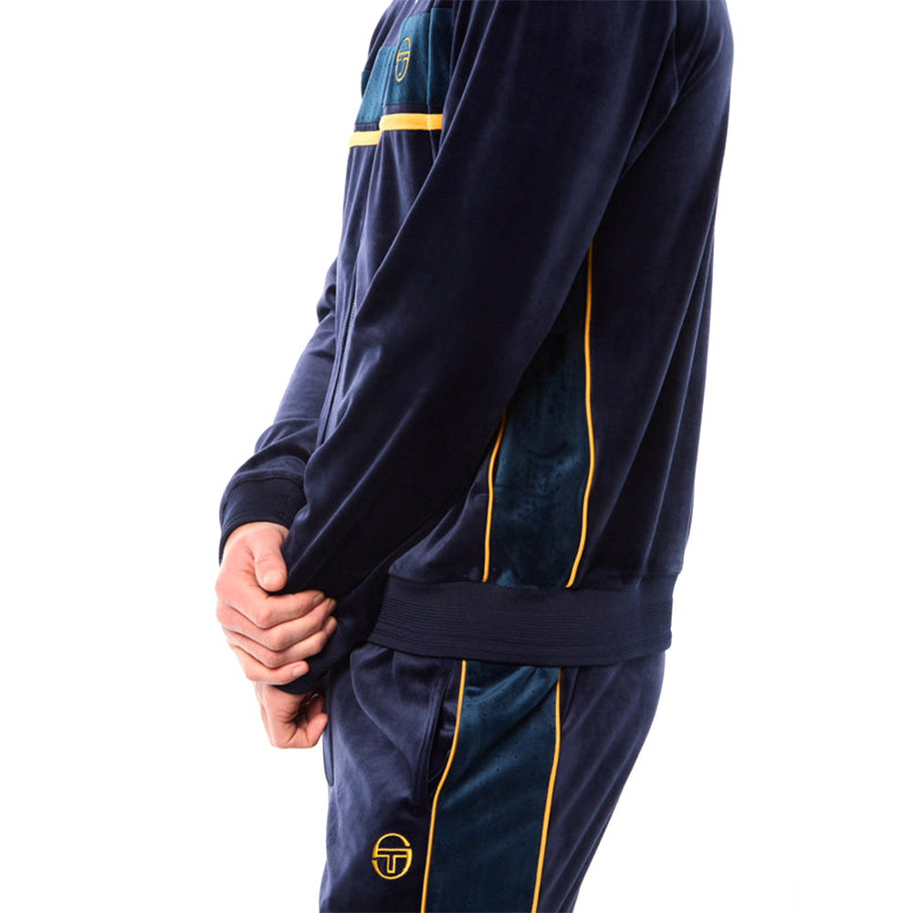 Chaqueta de chándal Sergio Tacchini Forato Velour | Azul marítimo