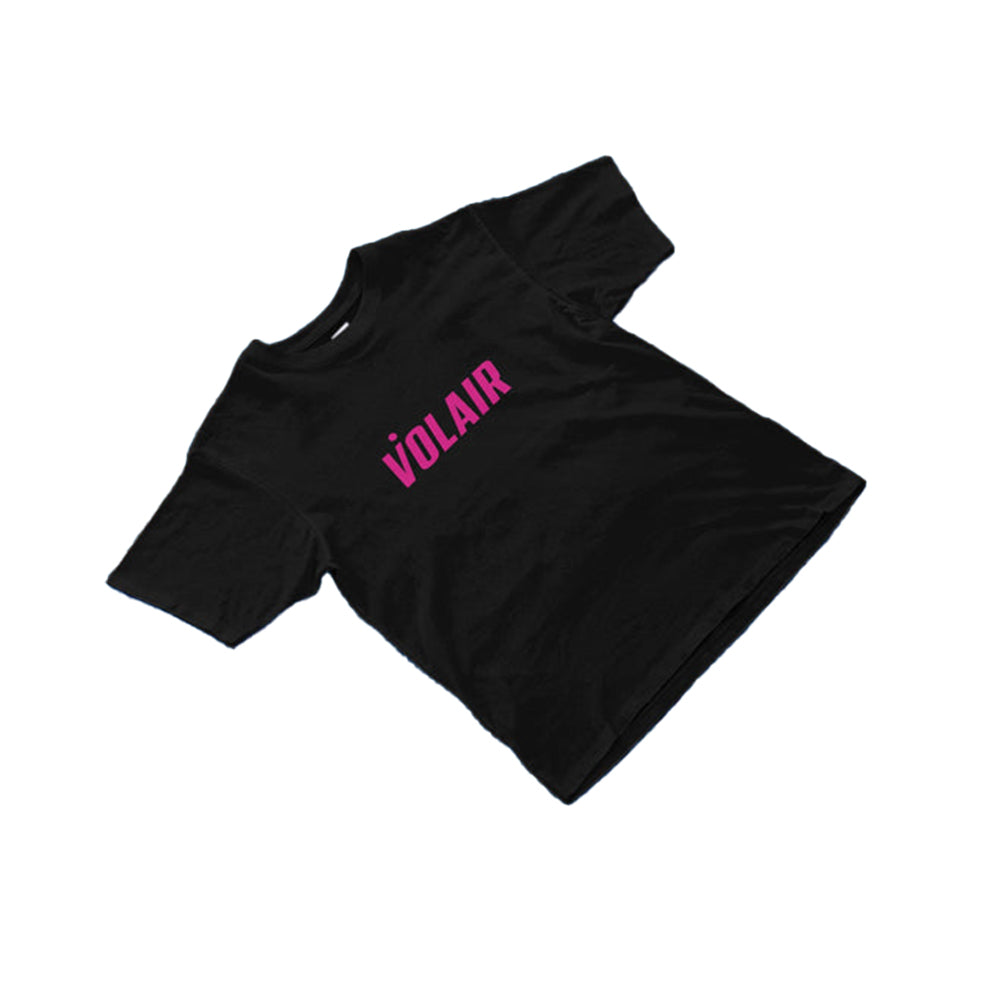 Volair T-shirt – Black with Pink Logo