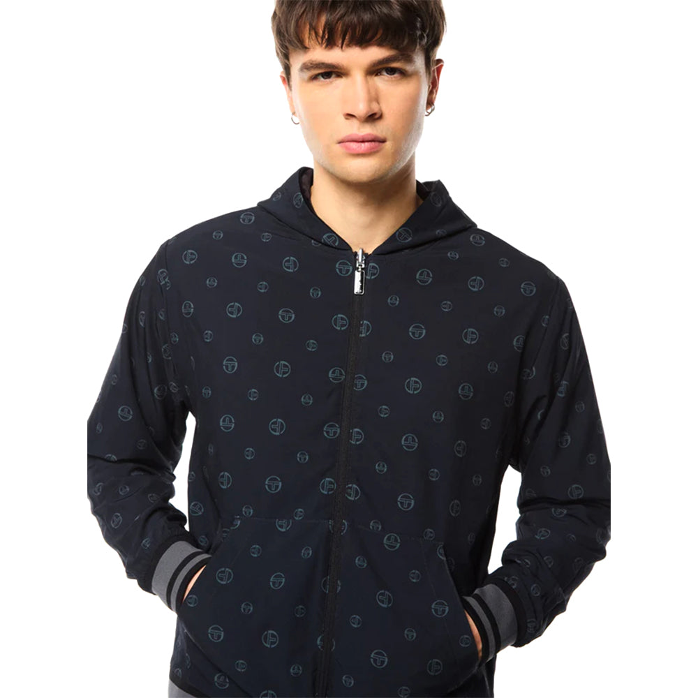 Chaqueta de chándal reversible Sergio Tacchini Viaggioa de velour | Negro Noche