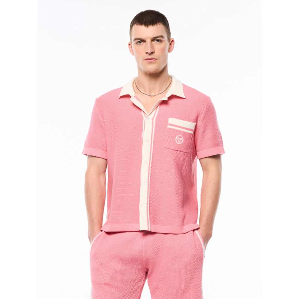 Sergio Tacchini Fratelli Crochet Cabana Polo | Geranium Pink