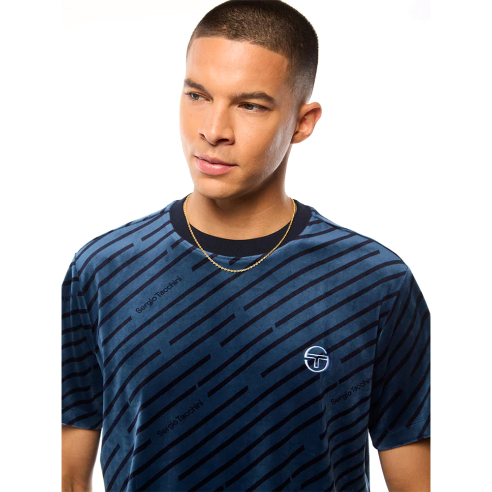 Sergio Tacchini Obliquo Velour Shirt | Key Largo