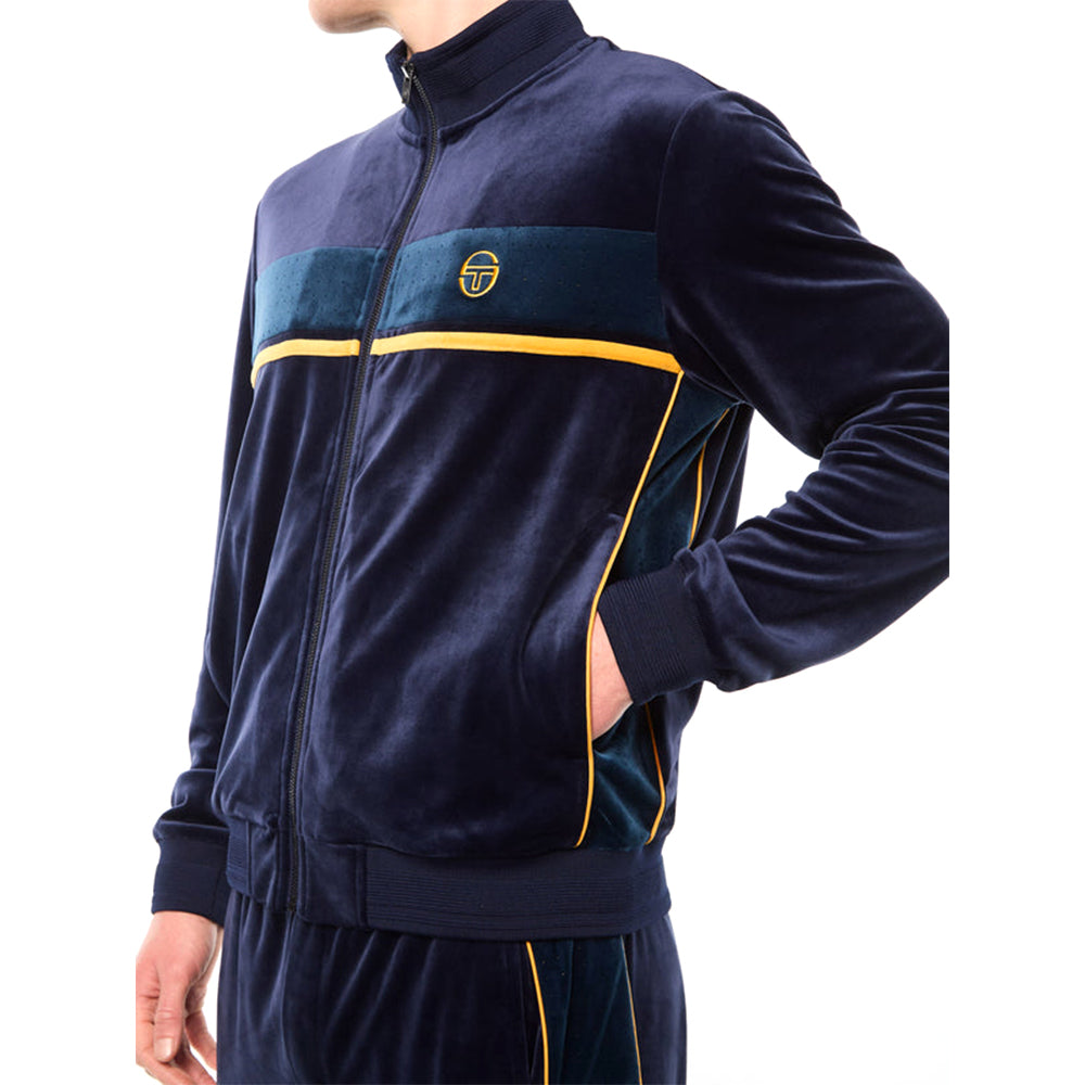 Chaqueta de chándal Sergio Tacchini Forato Velour | Azul marítimo