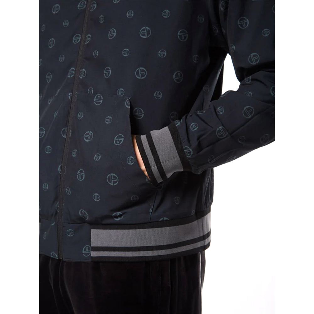 Chaqueta de chándal reversible Sergio Tacchini Viaggioa de velour | Negro Noche