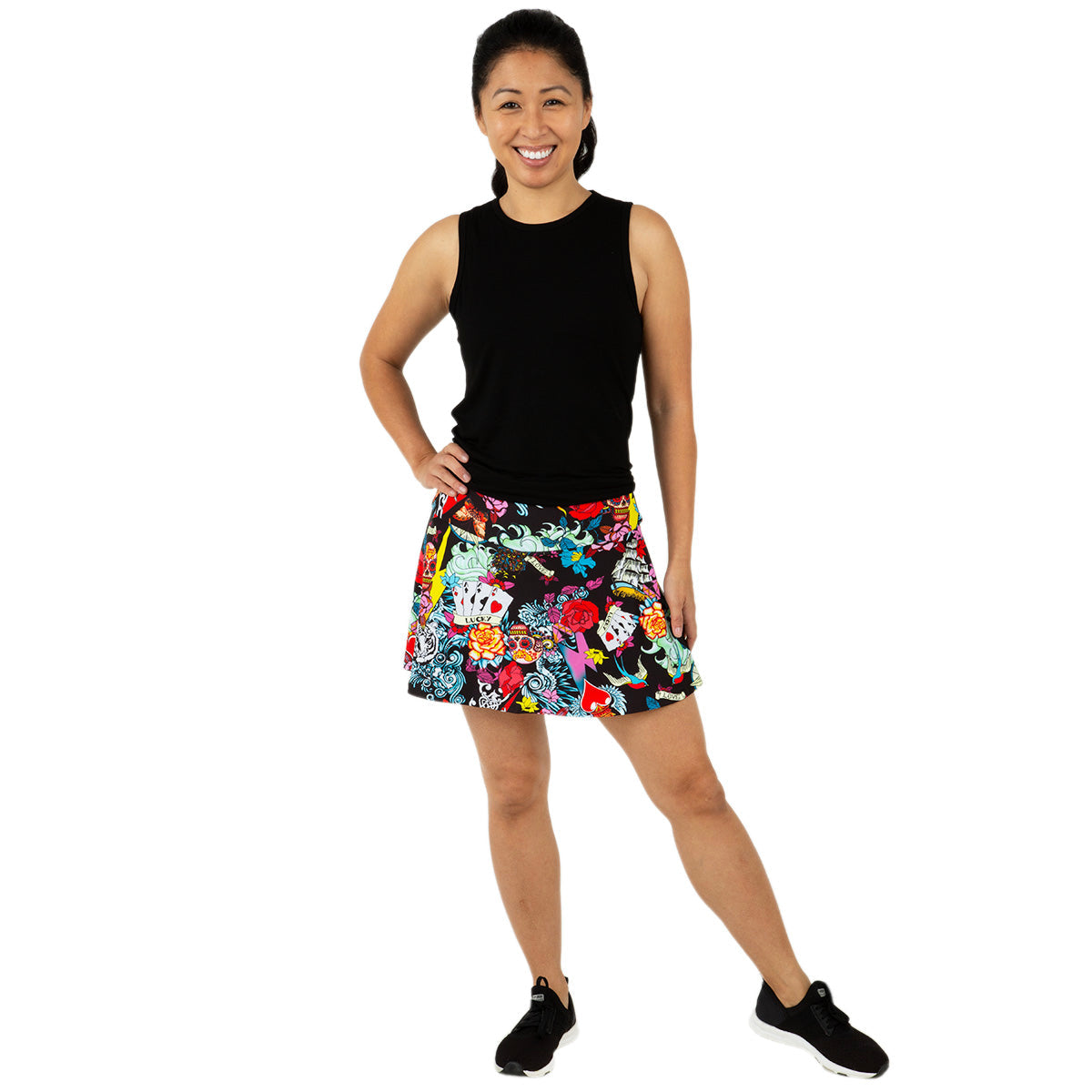 Queen Of The Court Tattoo Swing Skirt