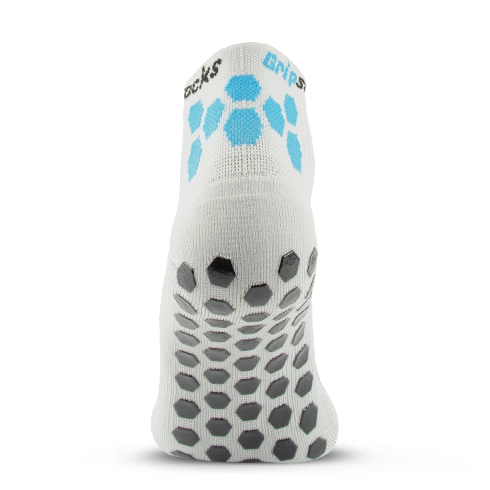 Athletic Socks with Grips - 1/4 Crew - Gray