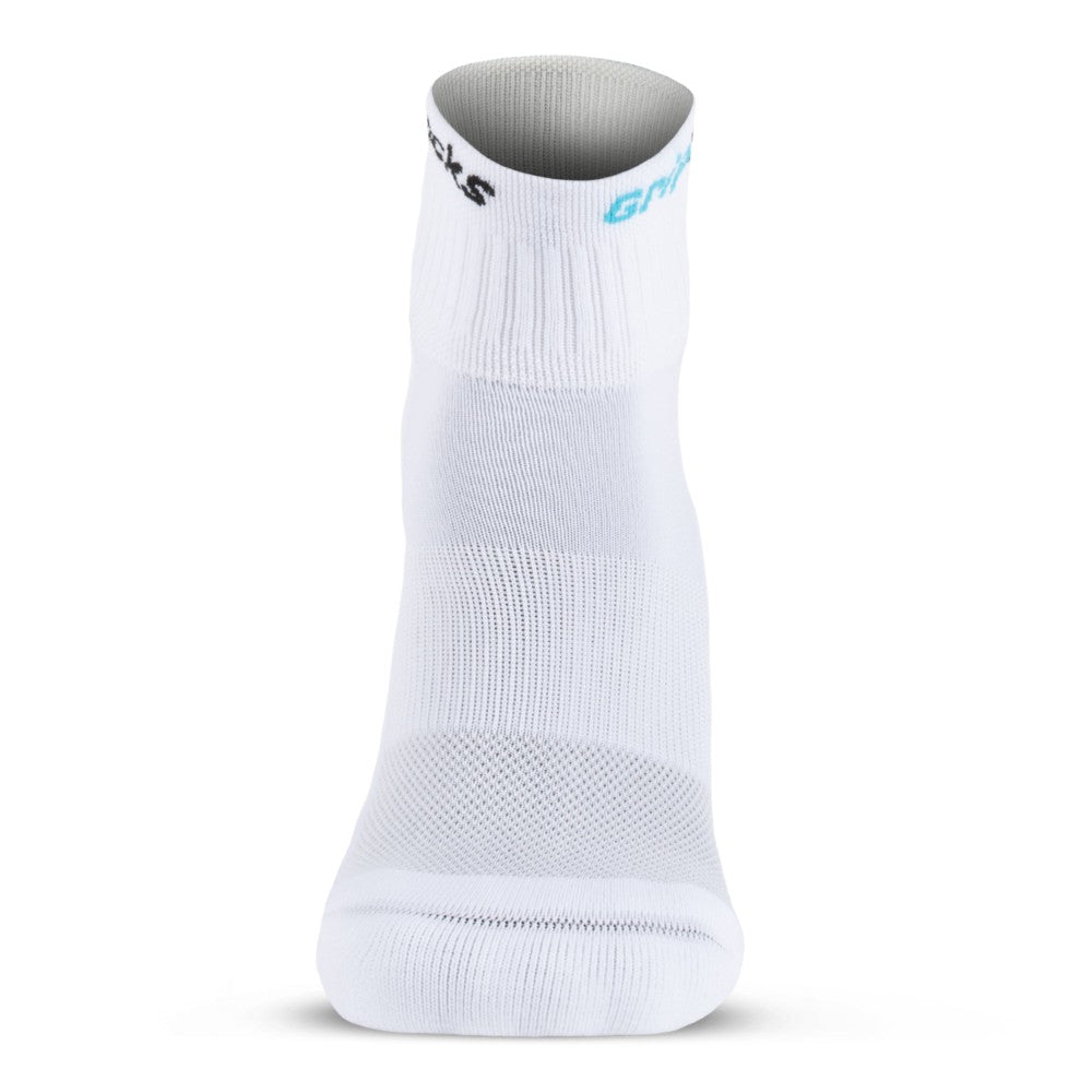 Athletic Socks with Grips - 1/4 Crew - White