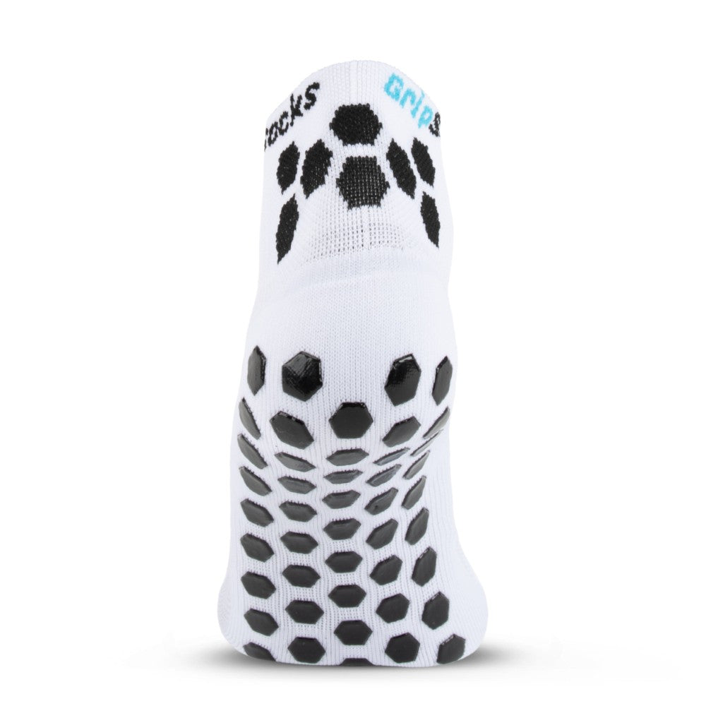Athletic Socks with Grips - 1/4 Crew - White
