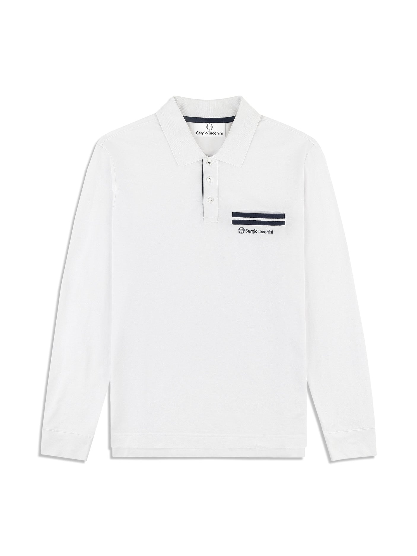 Sergio Tacchini Dario Long Sleeve Polo - Brilliant White