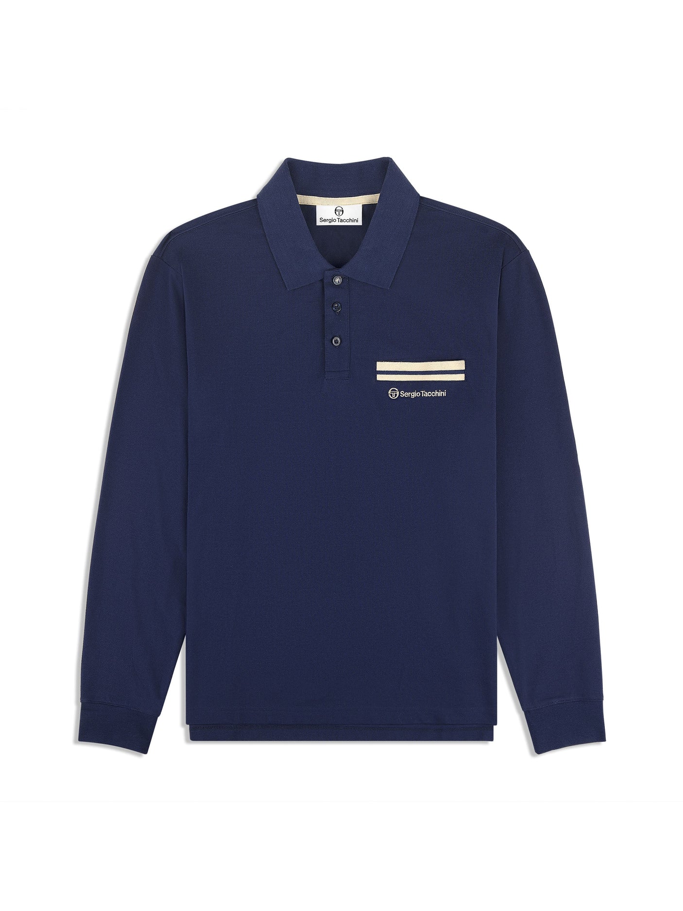 Sergio Tacchini Dario Long Sleeve Polo - Maritime Blue