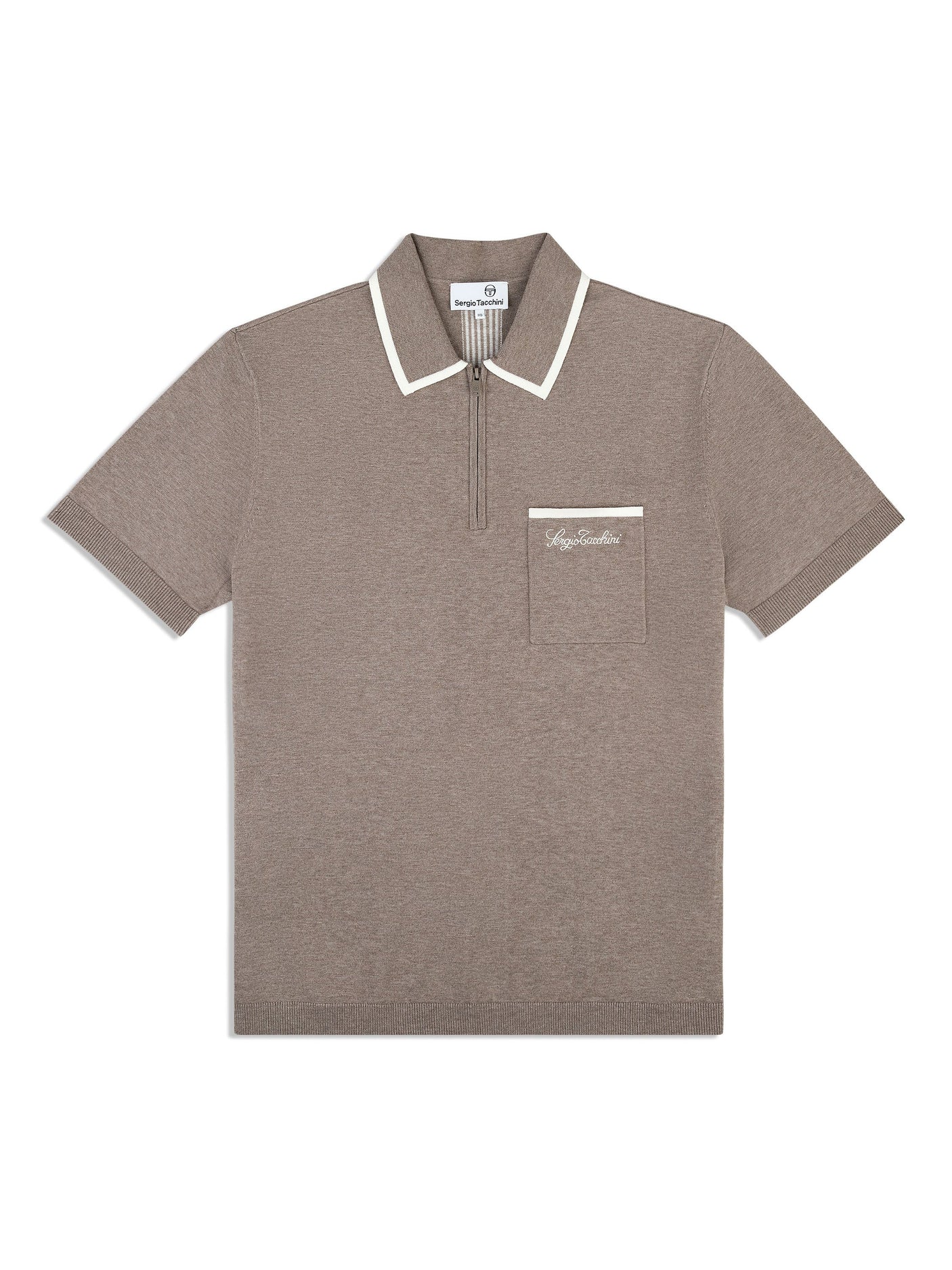 Sergio Tacchini Enzo Knit Polo - Taupe Grey