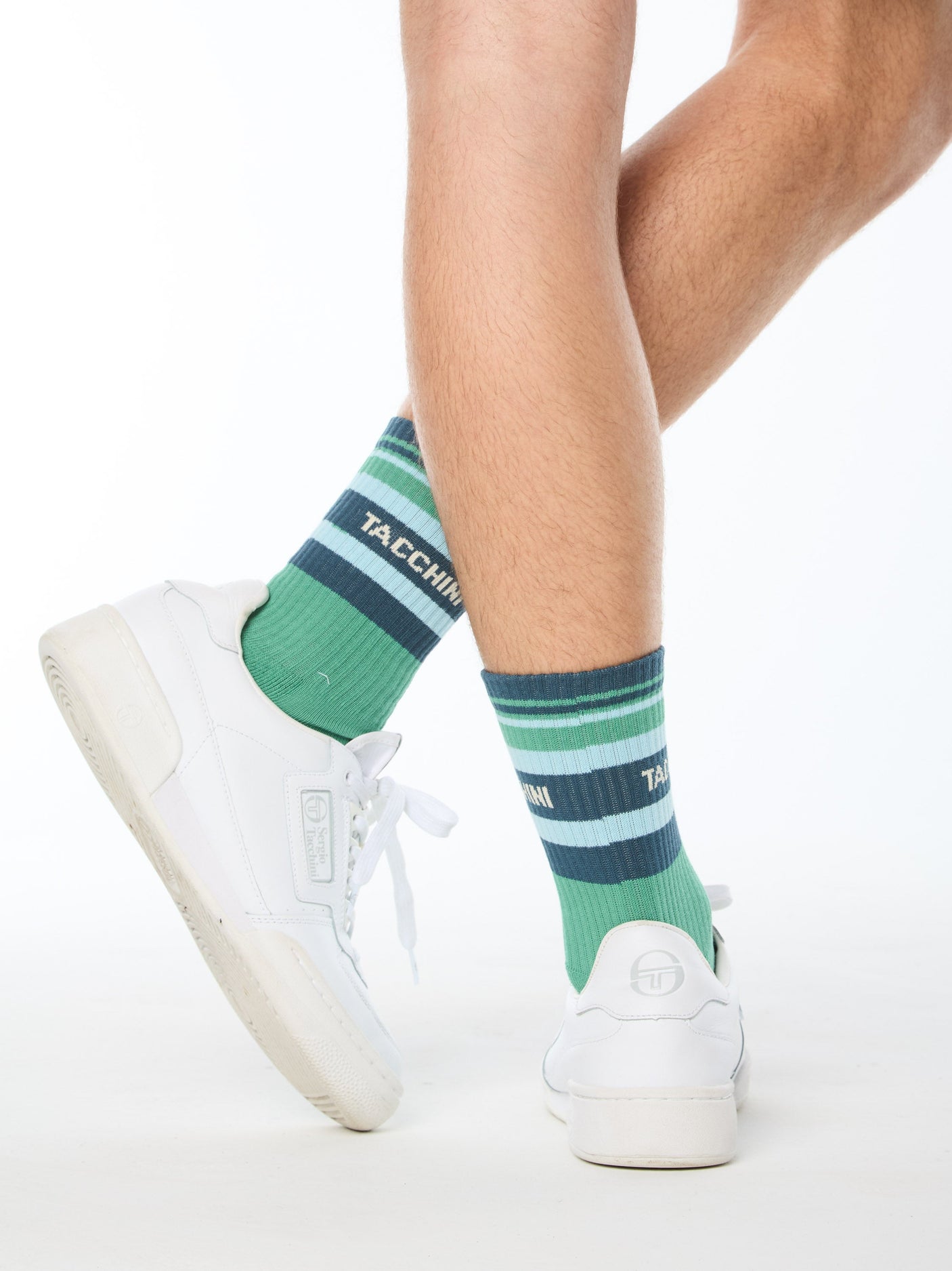 Rayas Sock-Verde Botella