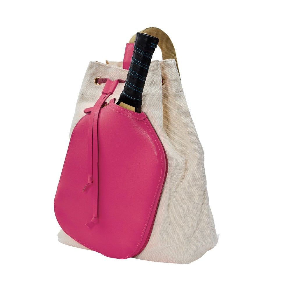 Bolsa con cordón para pickleball Pickleball Bella de color rosa neón