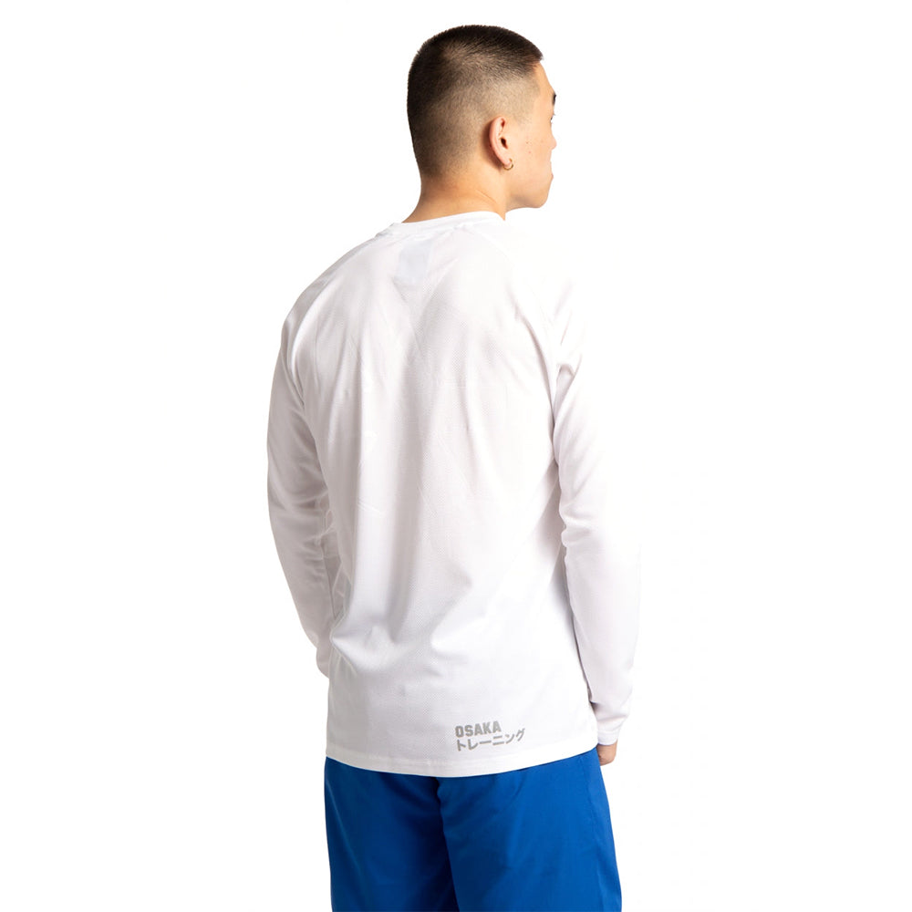 Camiseta de entrenamiento Osaka para hombre, manga larga | Blanca