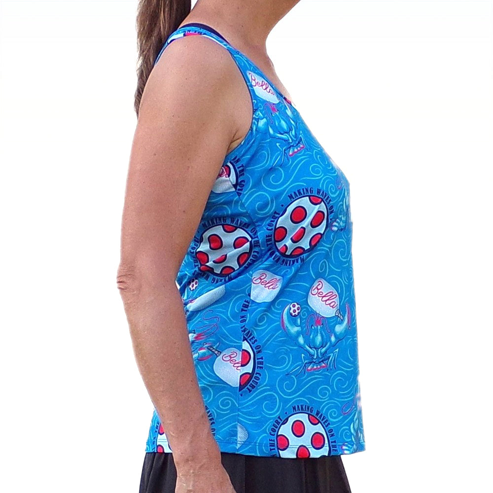 Camiseta de tirantes estilo nadador Bella Picckleball Monstruo Langosta