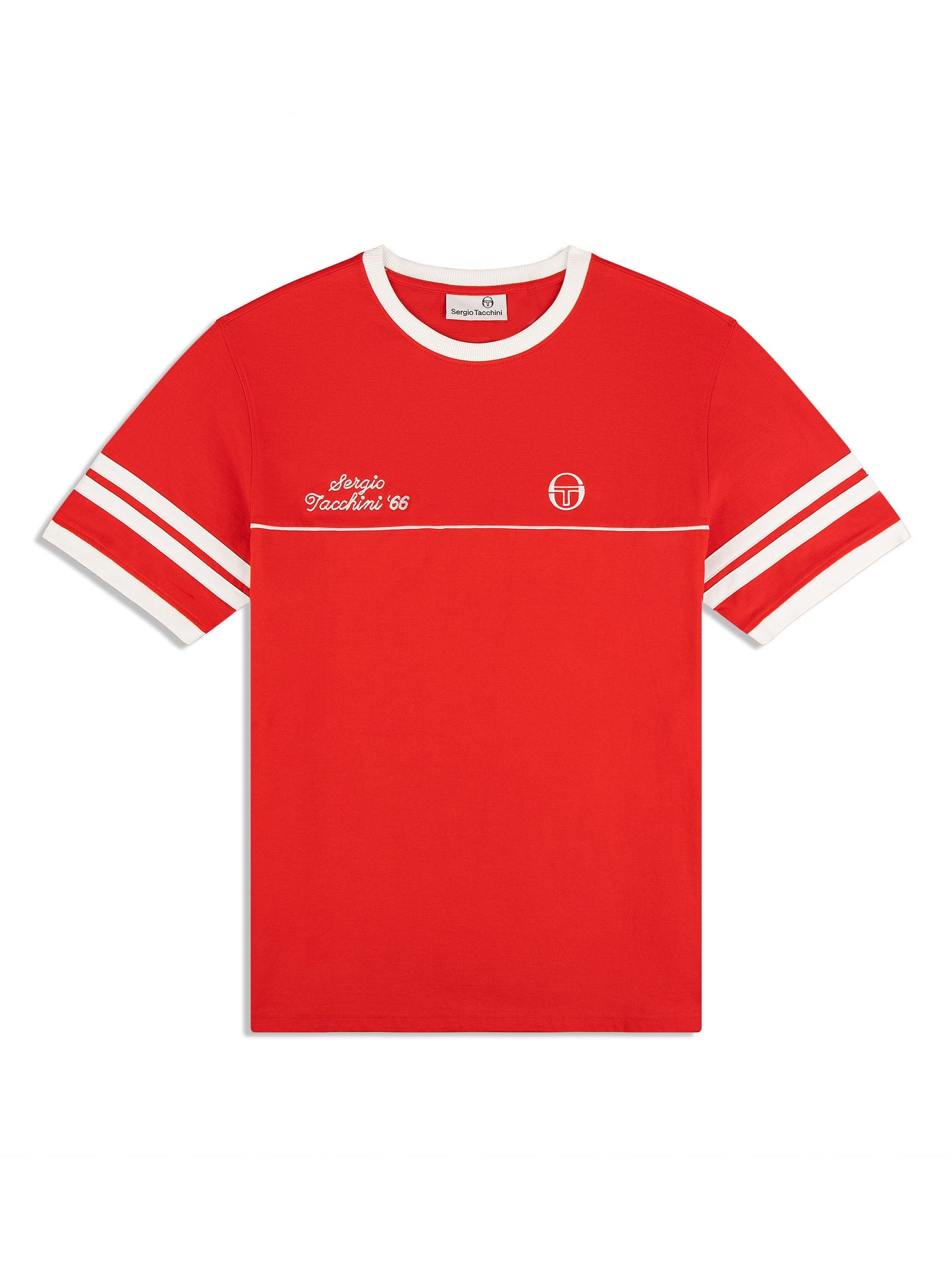 Sergio Tacchini Orion Davis Ringer Tee - Adrenaline Rush/White