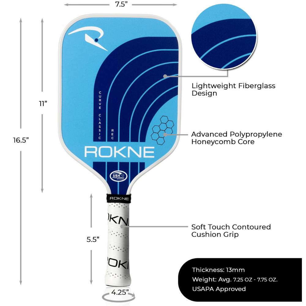 Rokne Pickleball Paddle Curve Classic - REC
